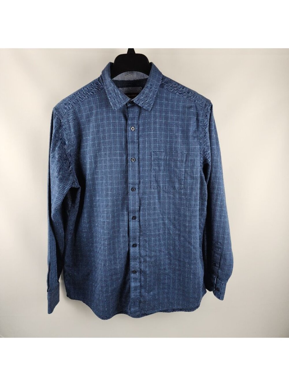 Johnston & Murphy Shirt Men Large Blue Multi Checks L/S Button Up